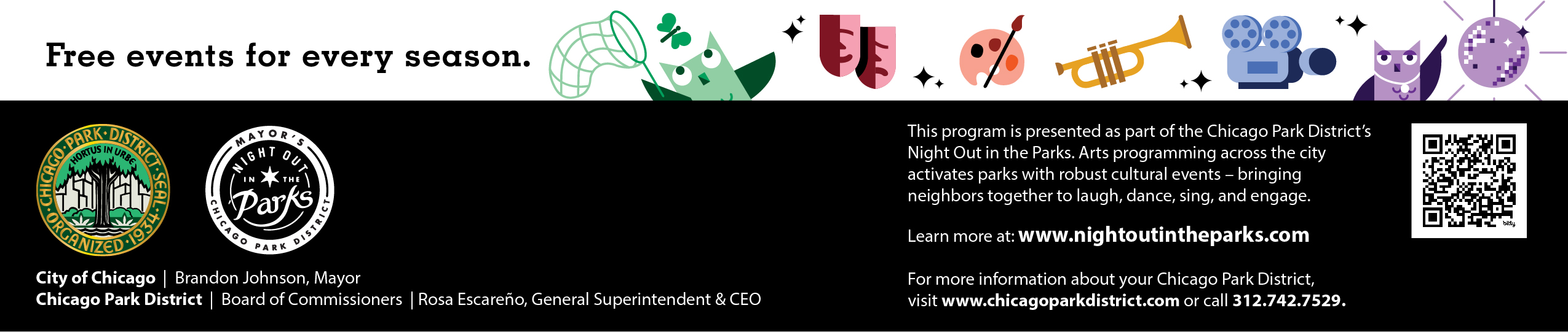 Night Out in the Parks 10 Year Anniversary, Chicago Park District, 2022 Year of Chicago Dance Footer